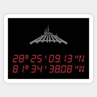 Magic Kingdom Space Mountain Coordinates Sticker